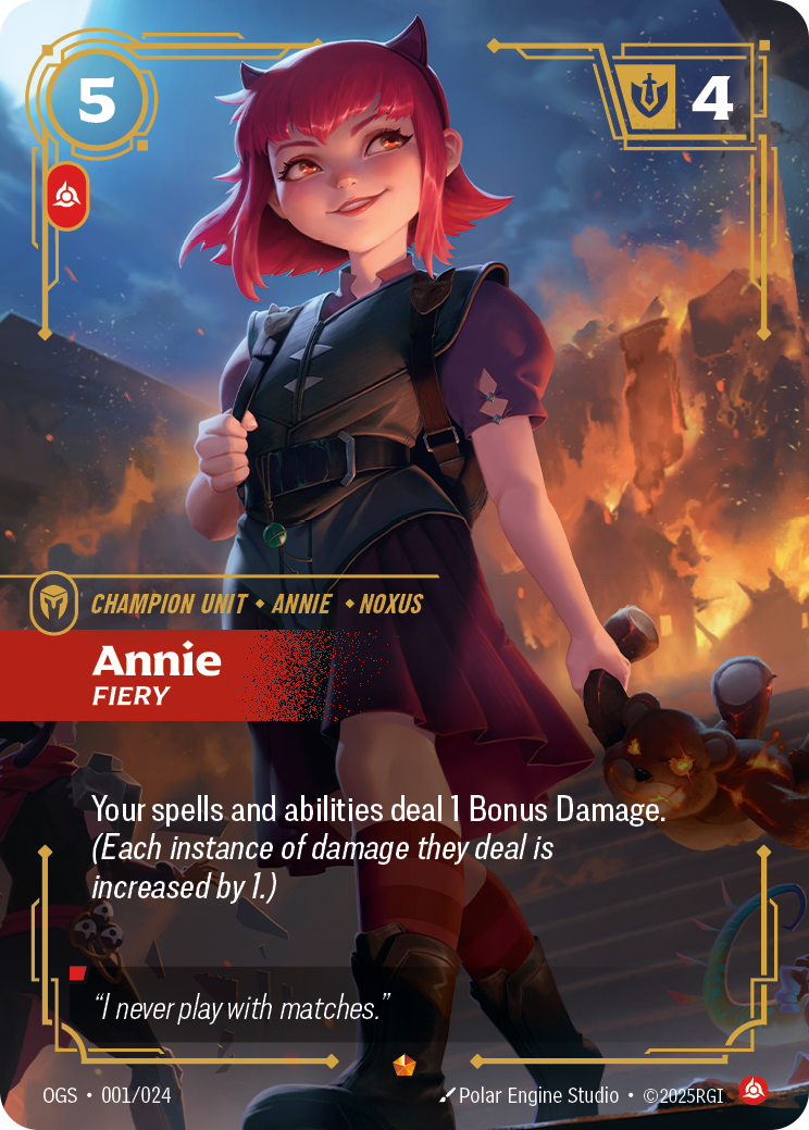 Annie, Fiery card art