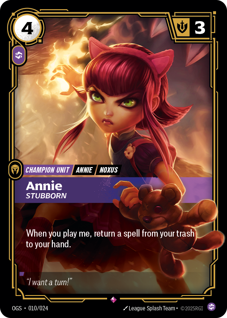 Annie, Stubborn card art