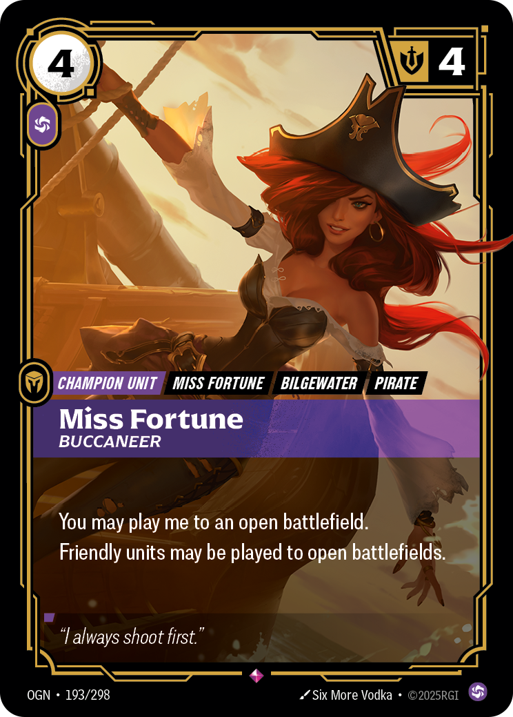 Miss Fortune, Buccaneer card art