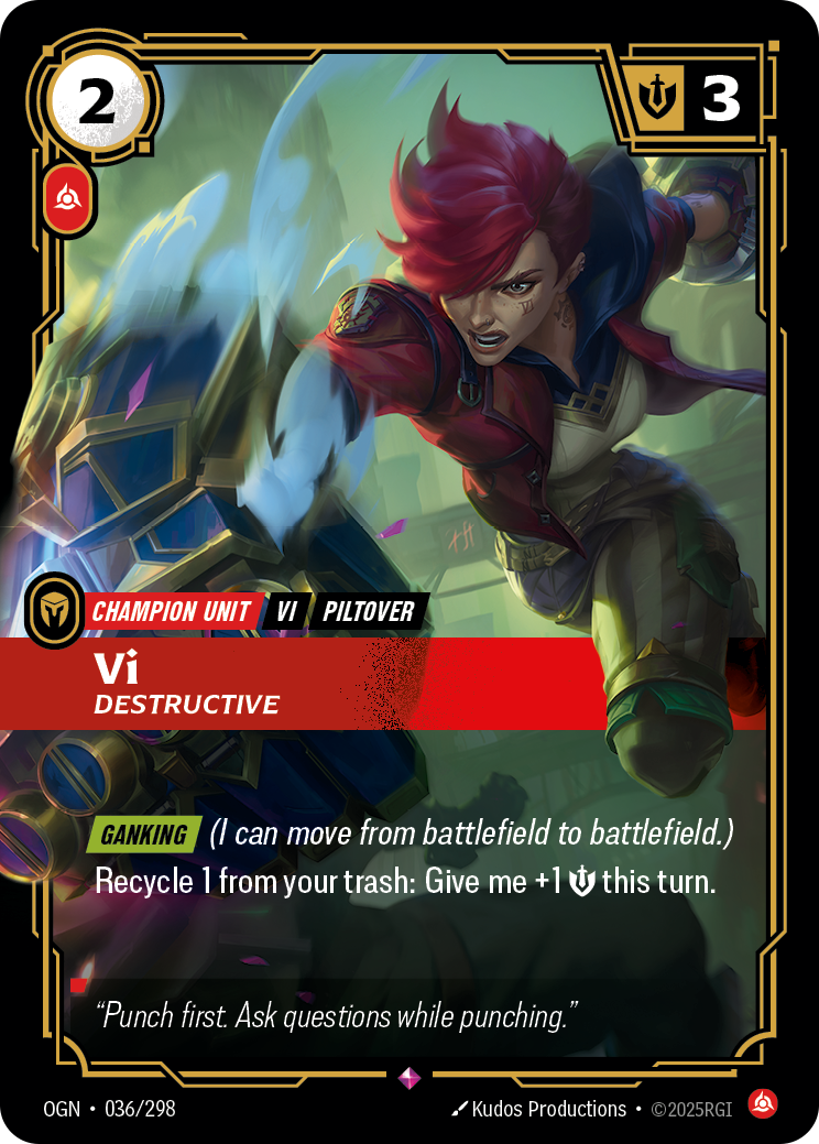 Vi, Destructive card art